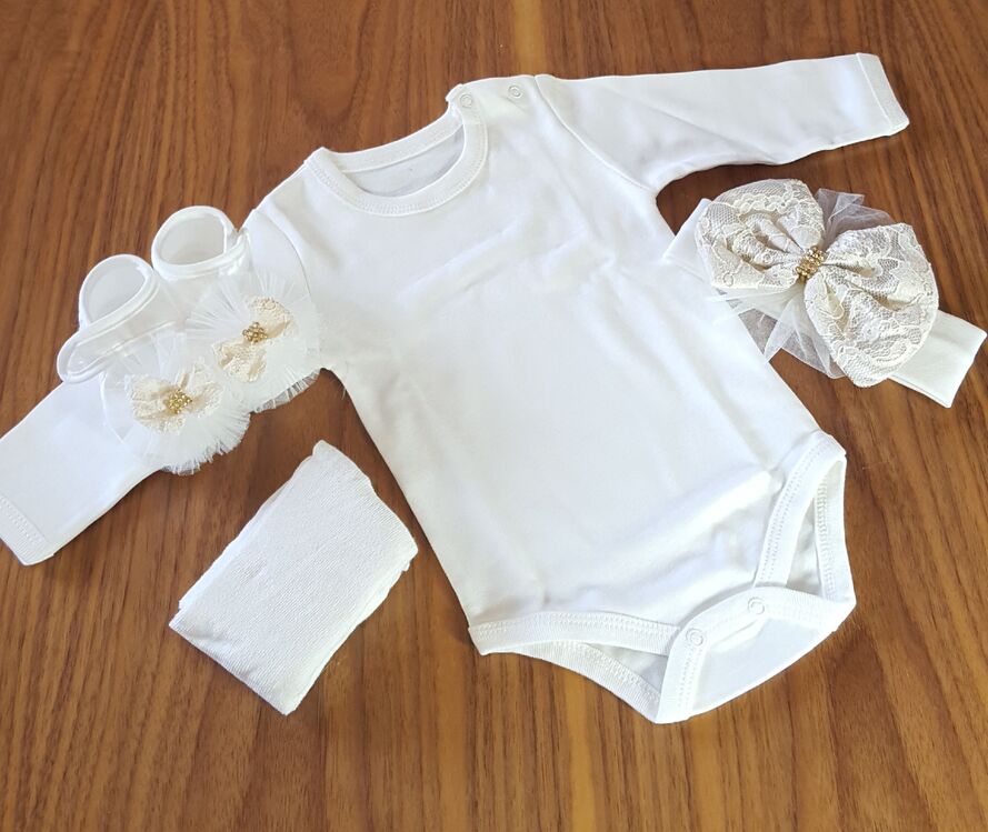 Eda Baby Mevlüt Elbise Takım-kız bebek mevlüt kıyafeti-0-3 ay-FIRSAT ÜRÜNÜ 