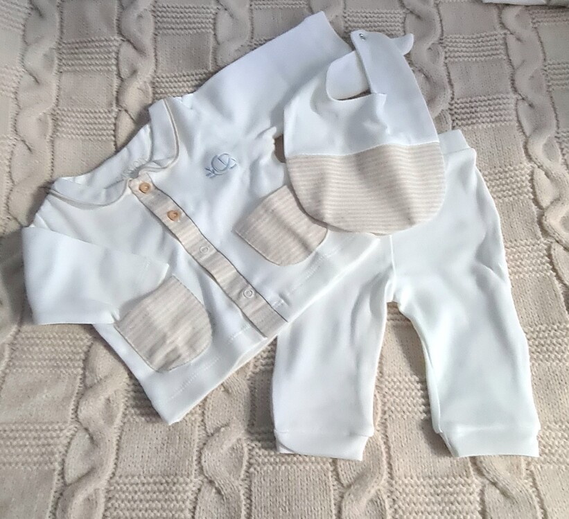 Cassiopebaby Hastane Çıkış Seti-Organik Yenidoğan bebek set