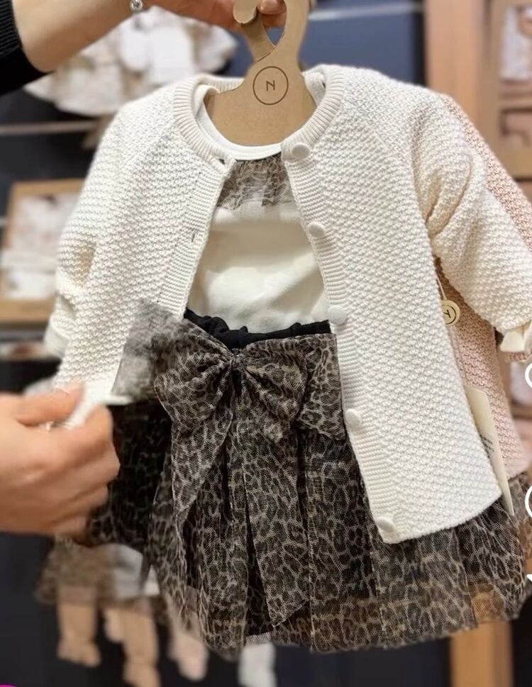 Leopar Desenli Kız Bebek Takım