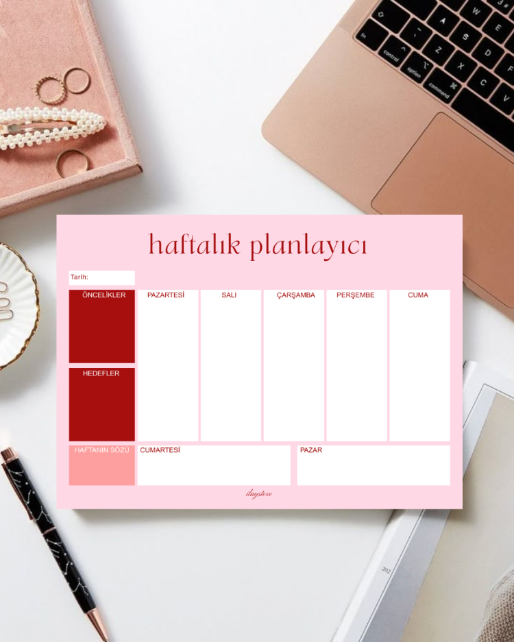 Soft Pink Haftalık Planlayıcı