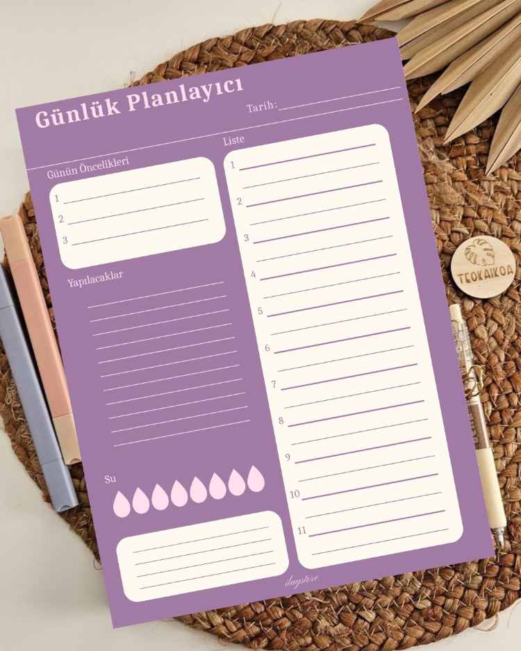 Pastel Lila Günlük Planlayıcı
