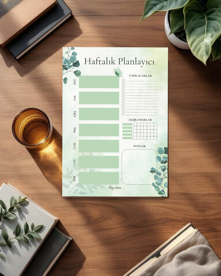 Yeşil Yaprak Haftalık Planlayıcı
