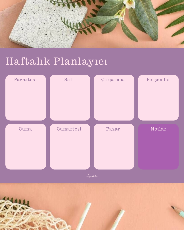 Pastel Lila Haftalık Planlayıcı