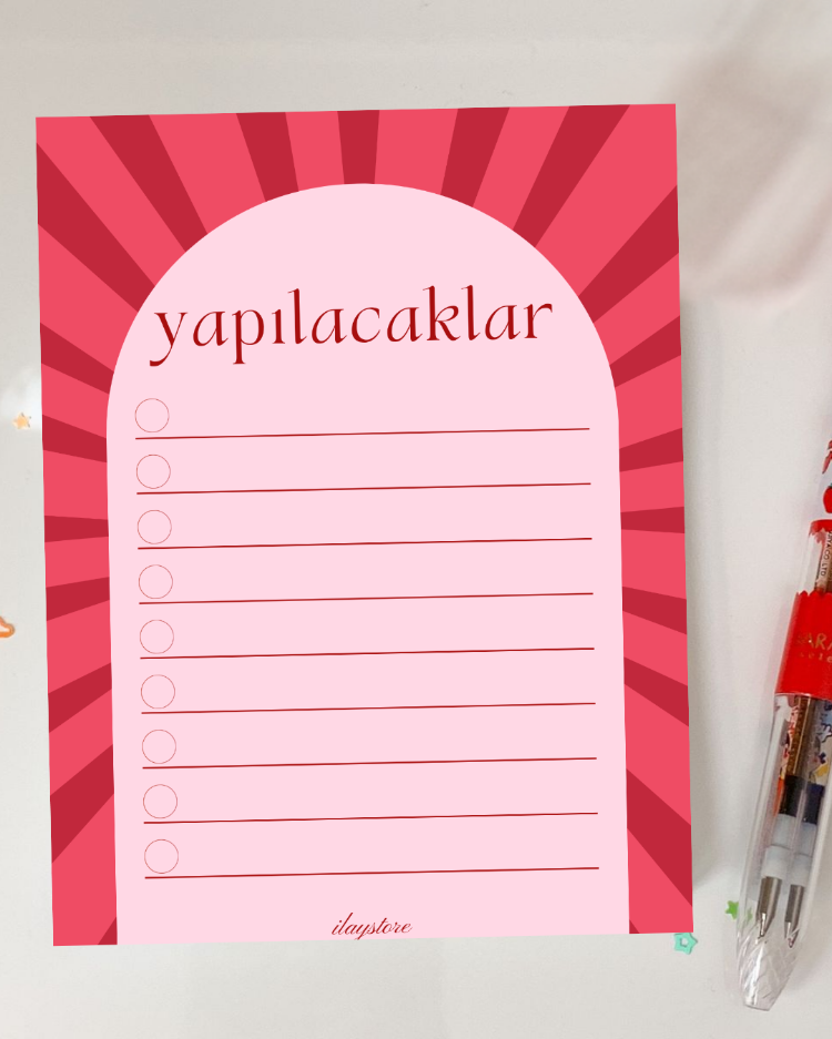 Soft Pink Yapılacaklar Listesi
