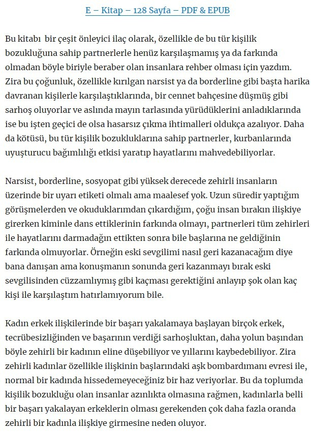 Toksik İlişkiler - Narsist / Borderline Partner Rehberi