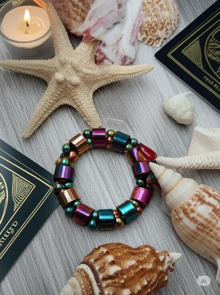 Kare kesim Gökkuşağı Hematit bileklik