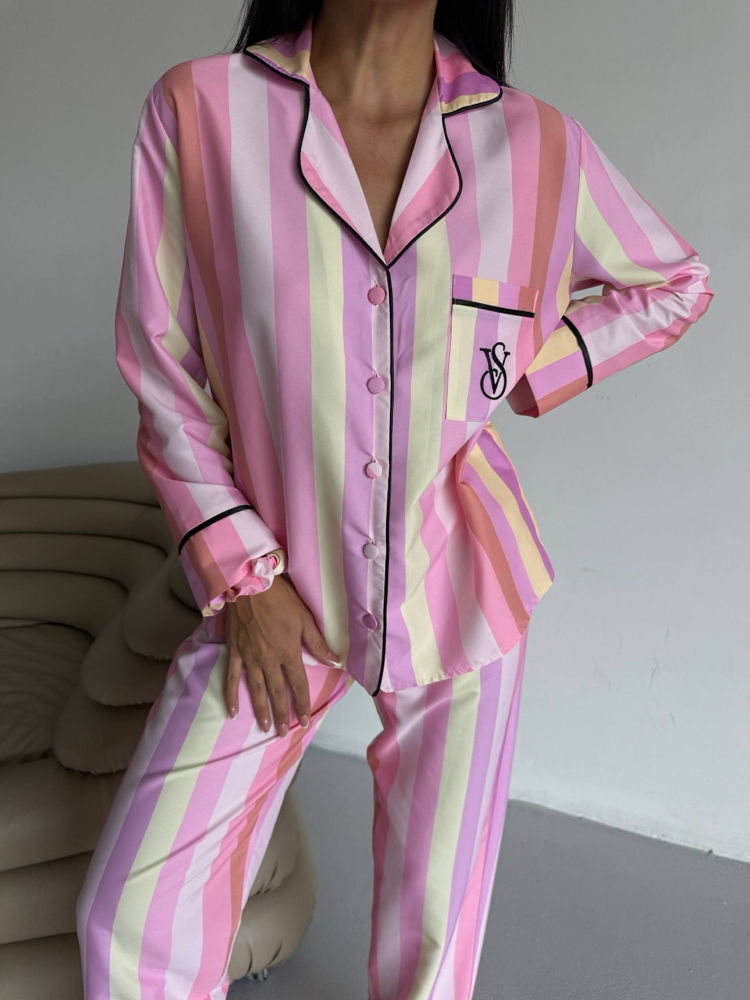 Mat Saten Pijama Takımı