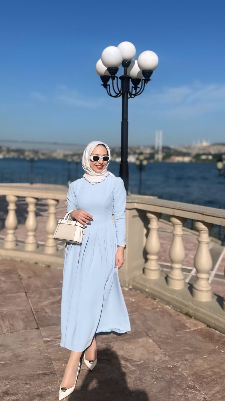 LARİN ELBİSE (bebe mavisi)