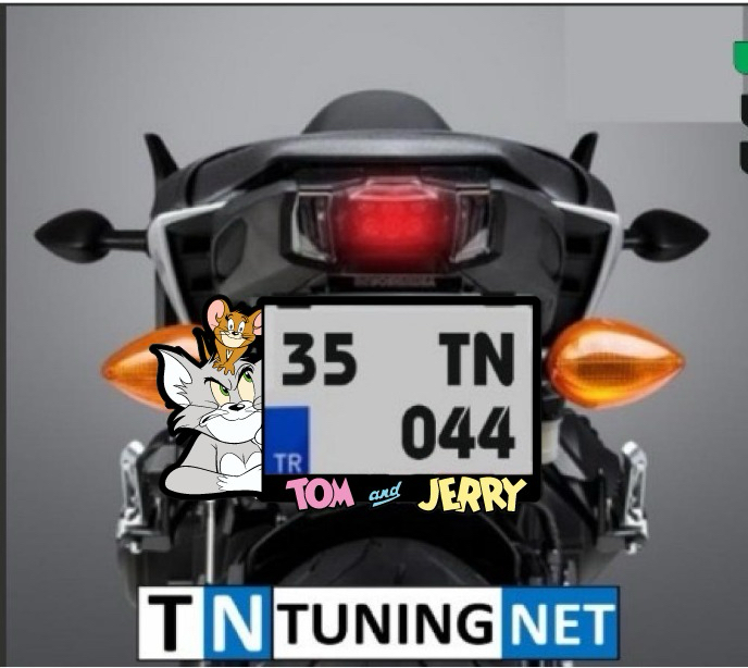 TOM AND JERRY MOTORSİKLET FULL PLEKSİ PLAKALIK