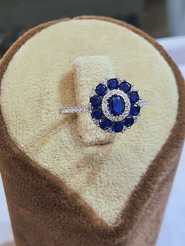 safir çiçek yüzük