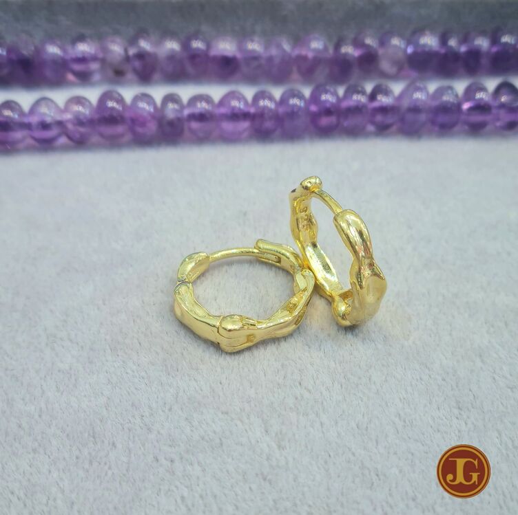 gümüş gold kaplama asimetrik halka küpe