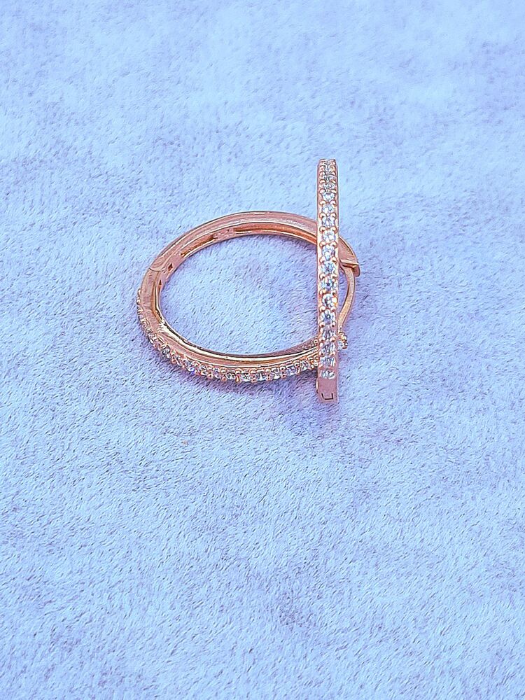 7 numara rose kaplama taşlı halka küpe