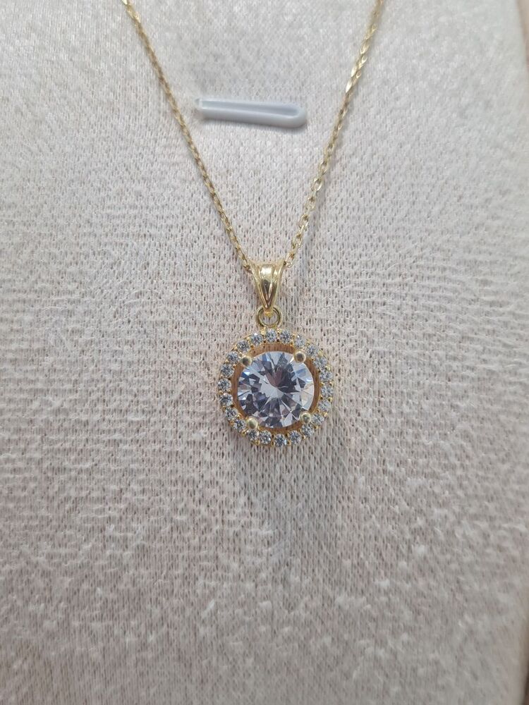 gümüş gold kaplama zirkon kolye