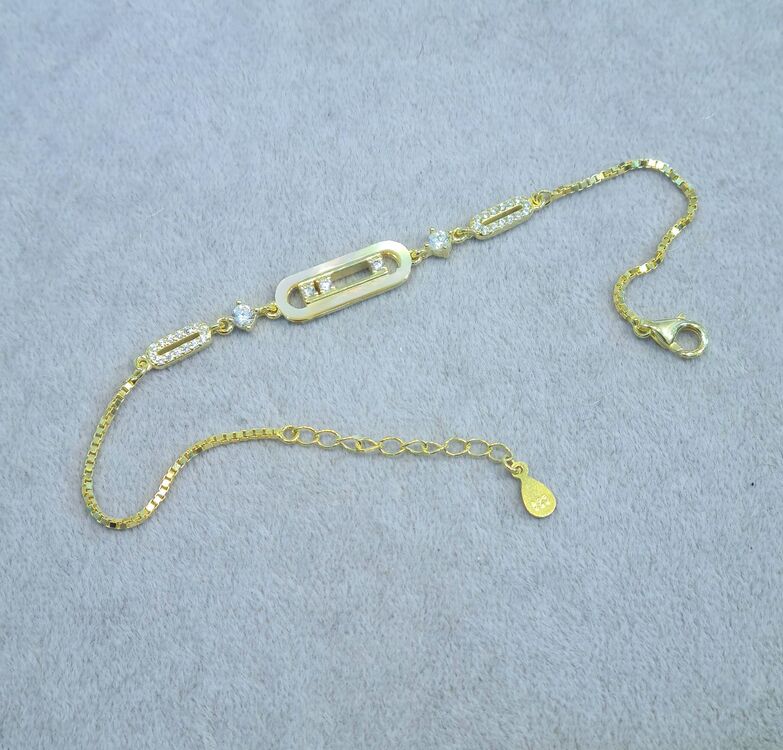 gümüş gold kaplma oval sedef taşlı bileklik