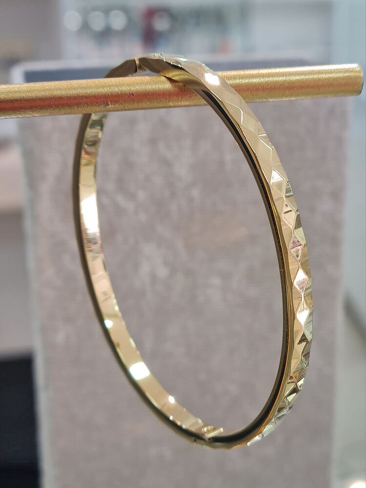 çelik gold kaplama baklava dilim model bilezik