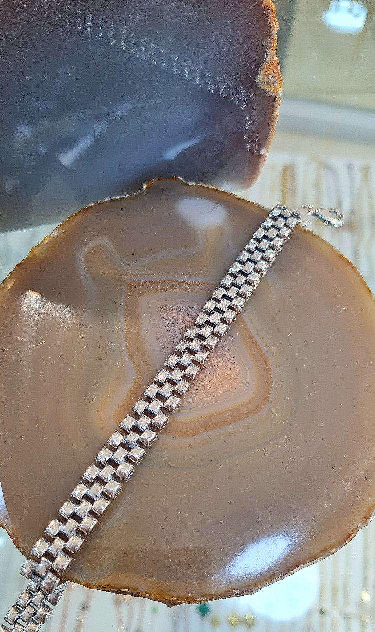GÜMÜŞ ROLEX MODEL İÇİ BOŞ BİLEKLİK