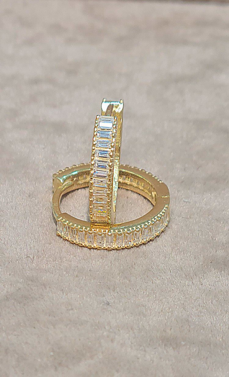 925 AYAR GÜMÜŞ GOLD KAPLAMA KÜPE 2 NO