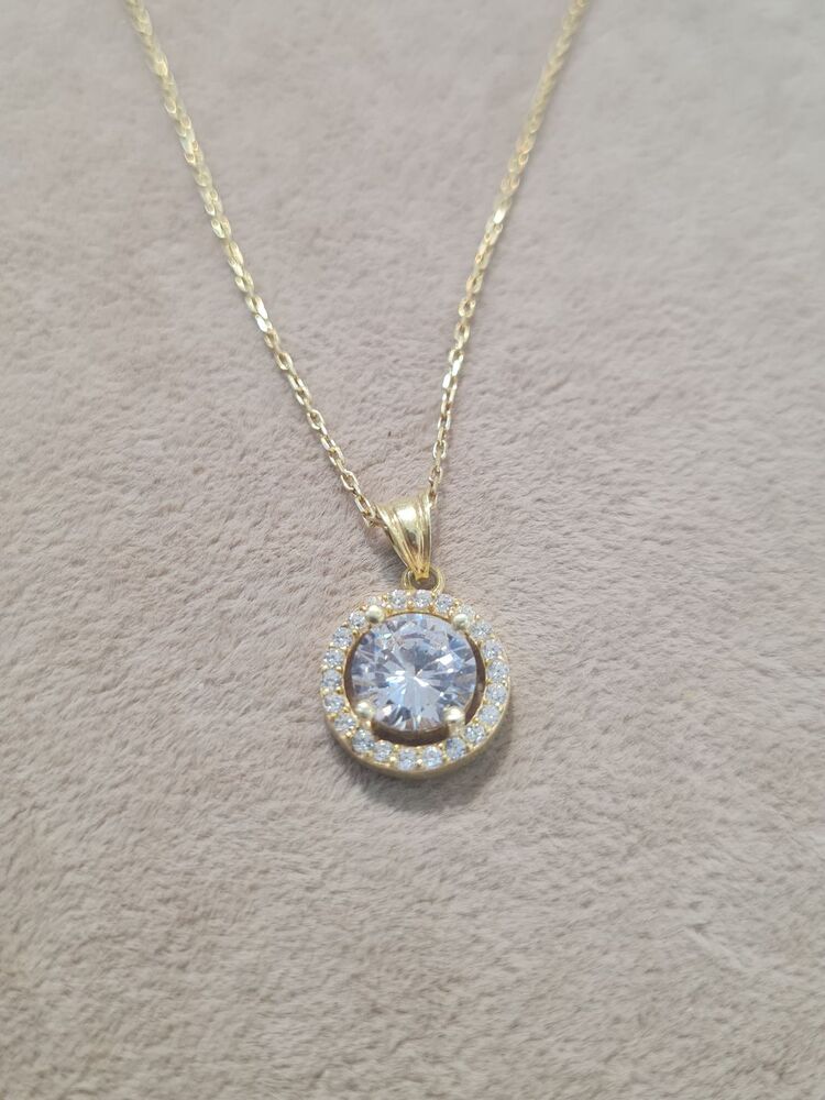 gümüş gold kaplama zirkon kolye