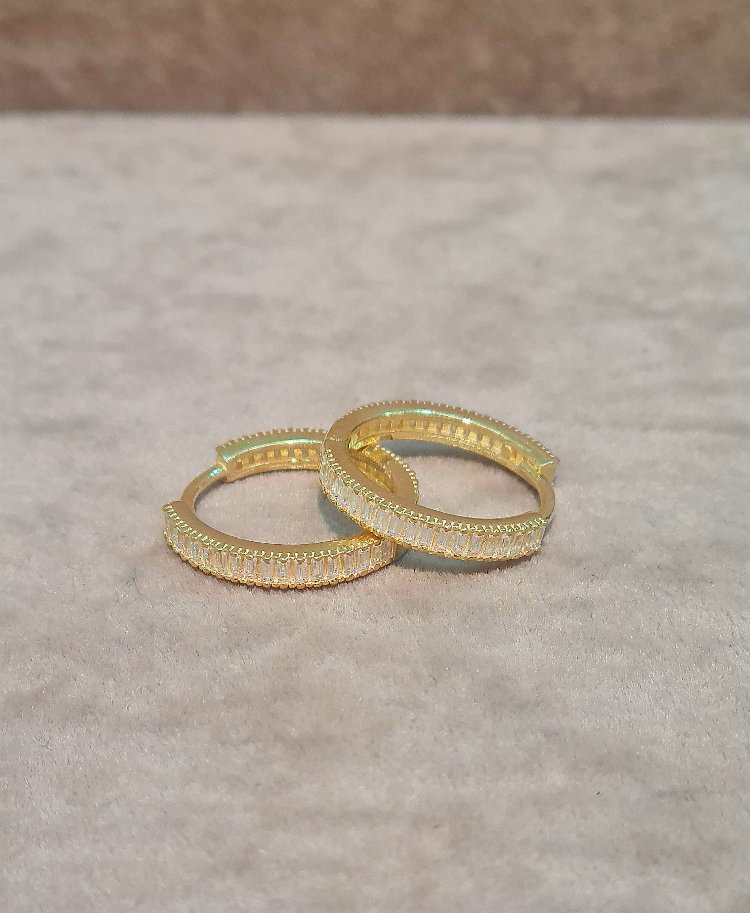925 AYAR GÜMÜŞ GOLD KAPLAMA KÜPE 3 NO