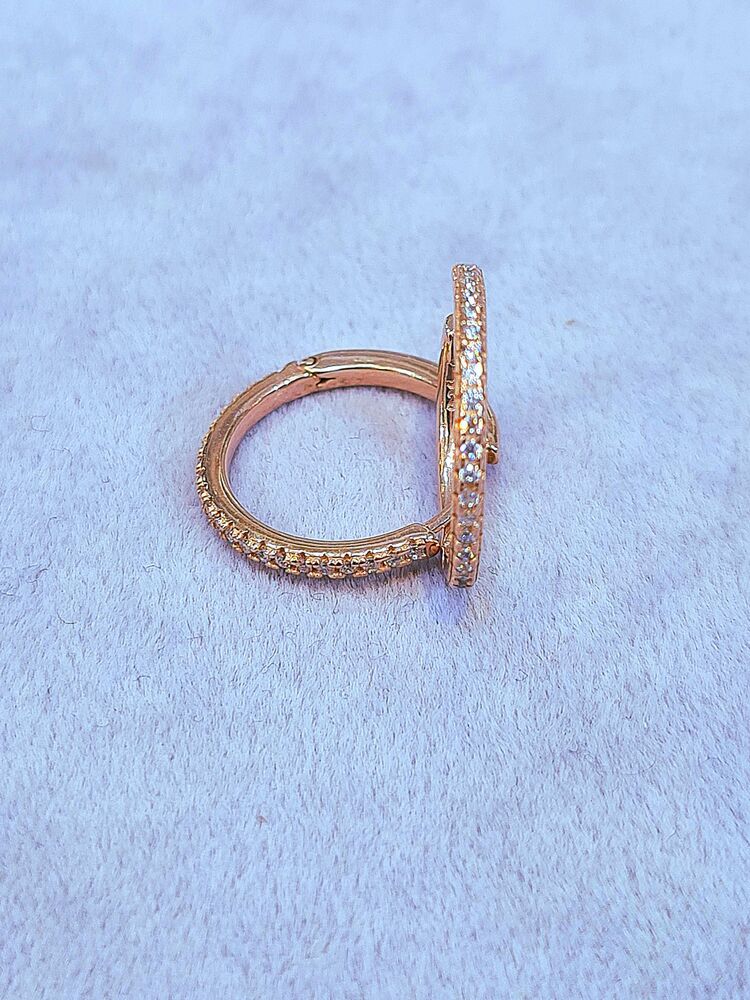 6 numara rose kaplama zirkon taşlı halka küpe