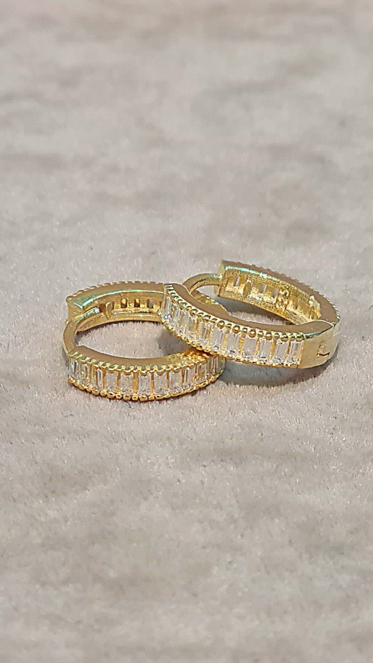 925 AYAR GÜMÜŞ GOLD RENK KÜPE 1 NO