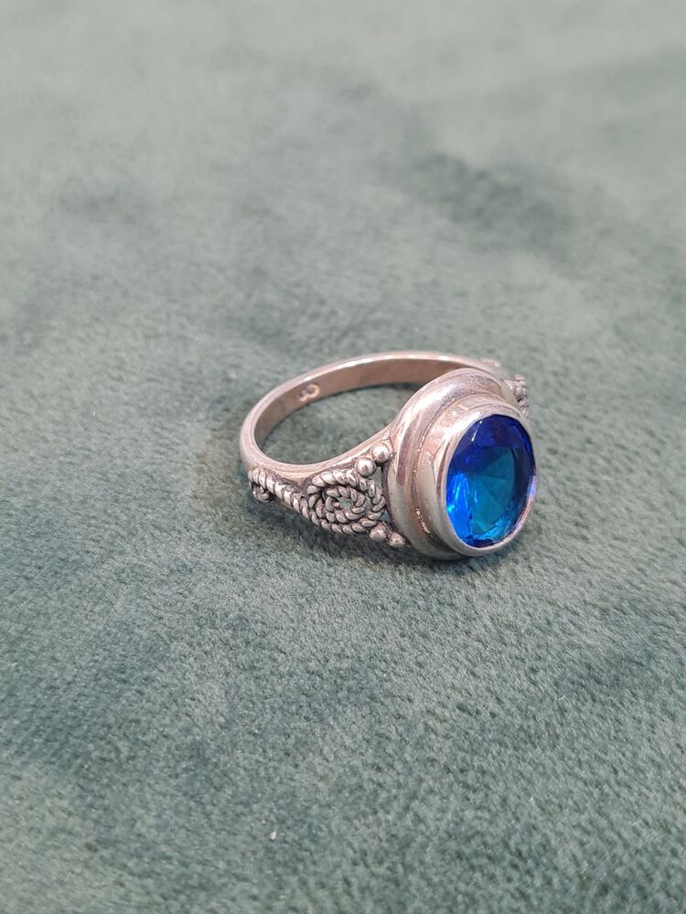 aquamarine el işi gümüş yüzük