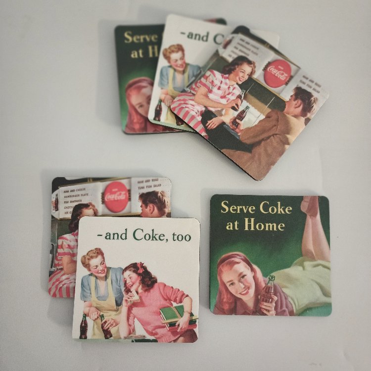 Retro Coca Cola Bardak Altlığı - 3'lü Set
