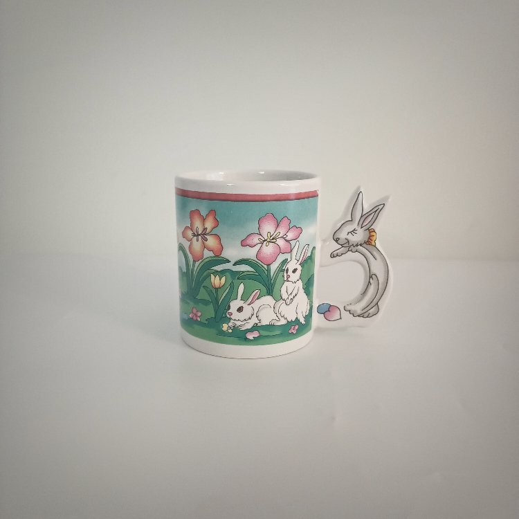 Tavşan Kulplu Vintage Kupa - Damgasız