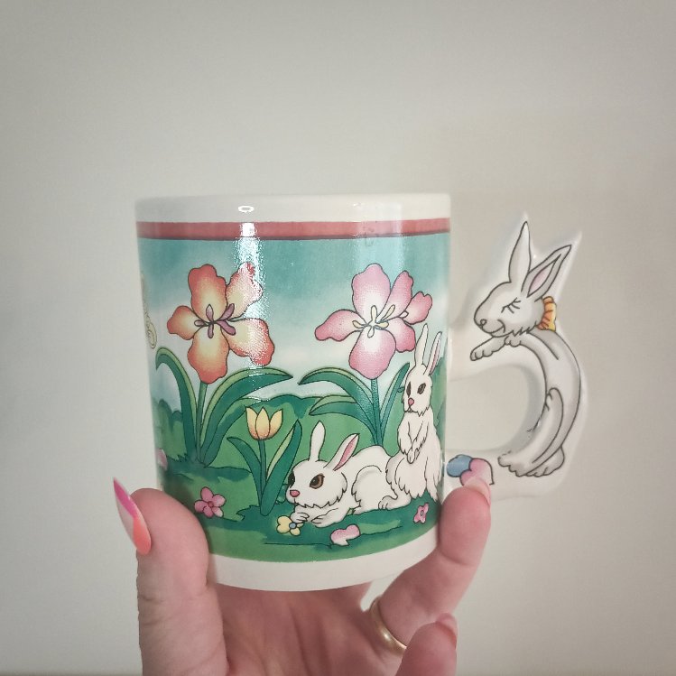 Tavşan Kulplu Vintage Kupa - Damgasız