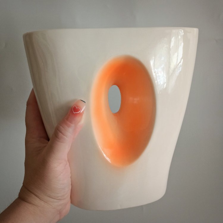 Donut Hole Vintage Seramik Vazo 