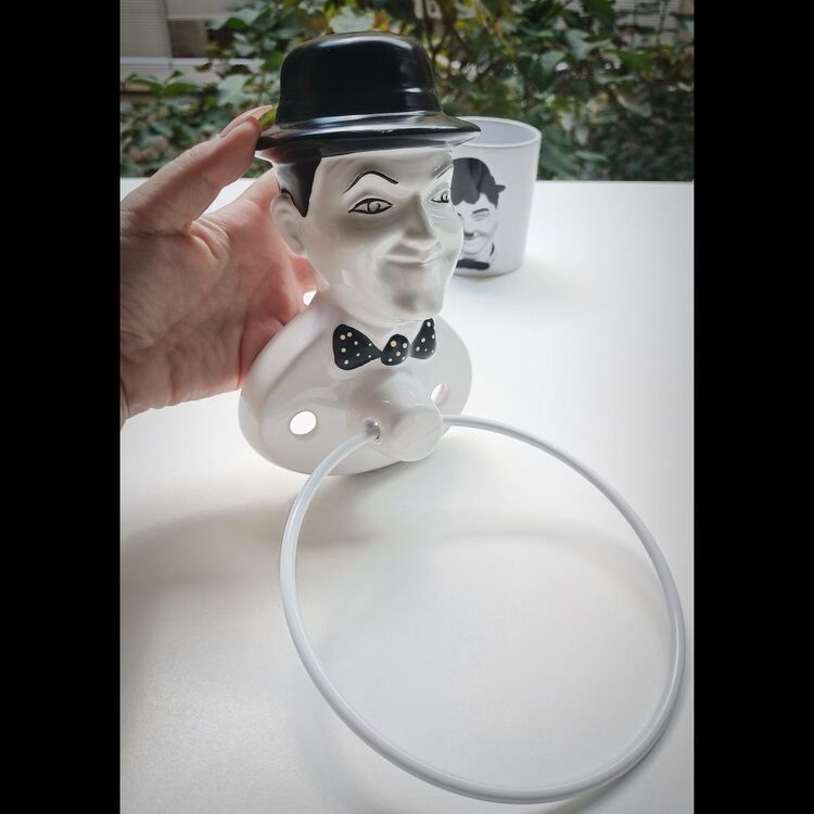 Laurel&Hardy Seramik Havluluk-Fırçalık