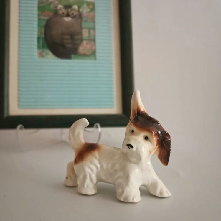 Vintage Porselen Terrier Biblo