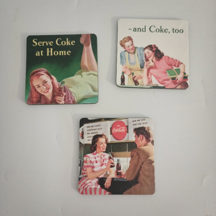 Retro Coca Cola Bardak Altlığı - 3'lü Set