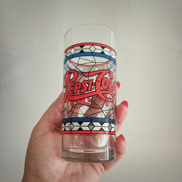Pepsi Tiffany Vitray Bardak - Ağ Desenli