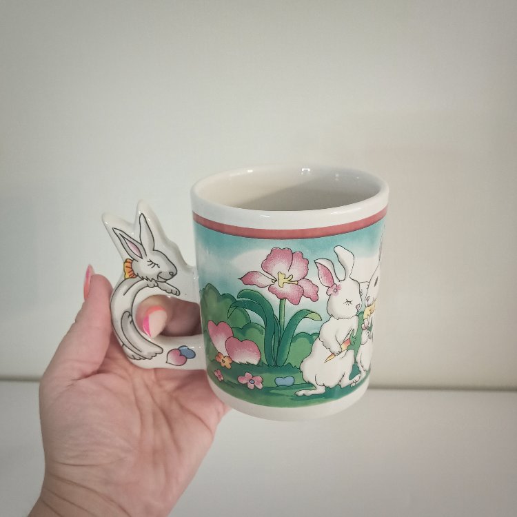 Tavşan Kulplu Vintage Kupa - Damgasız