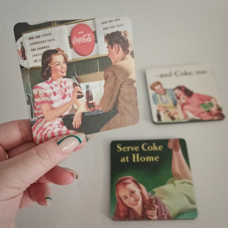 Retro Coca Cola Bardak Altlığı - 3'lü Set