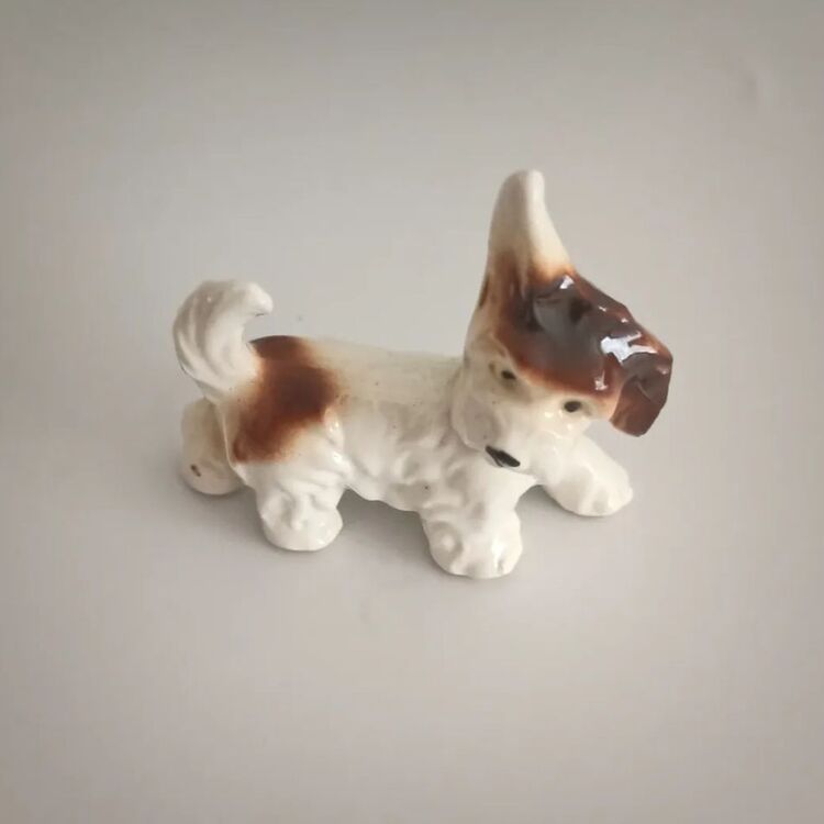 Vintage Porselen Terrier Biblo