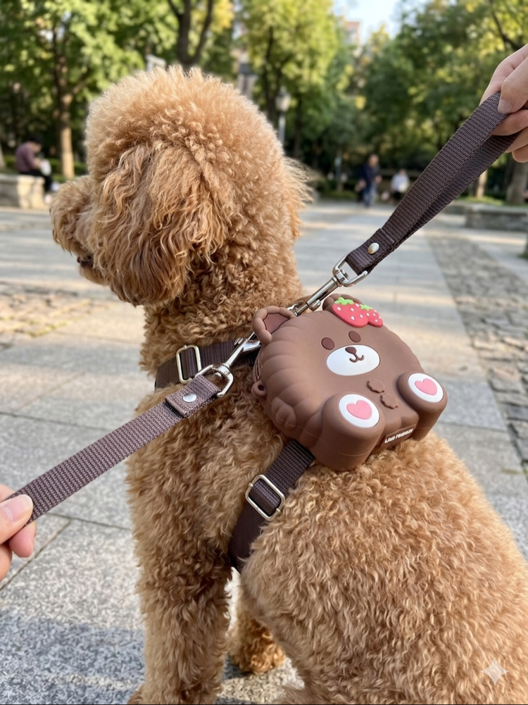JBL ÇANTALI KÖPEK TASMA BROWN AYICIK