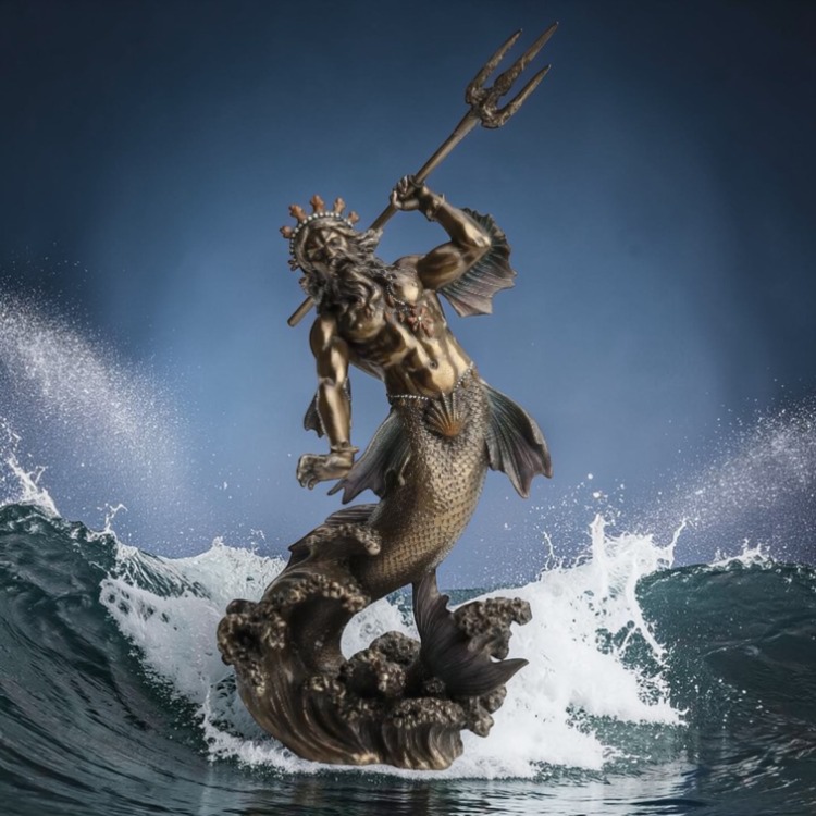 Wise Veronese Poseidon Biblo 17x13,5x30,5 cm Mitolojik Dekoratif Obje