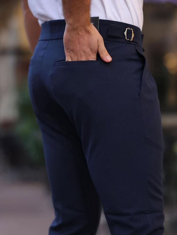 SLIMFİT KEMERLİ KUMAŞ PANTOLON