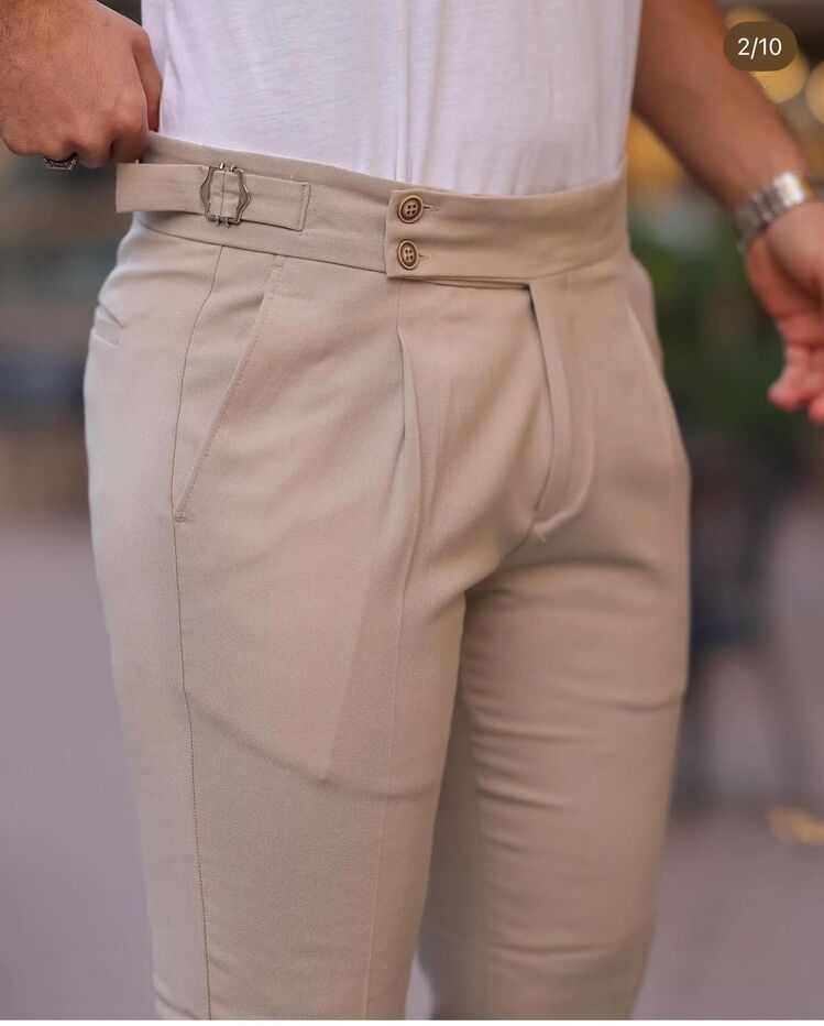 SLIMFİT KEMERLİ KUMAŞ PANTOLON