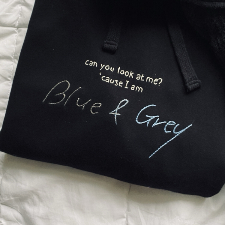 Blue and Grey Hoodie/Crewneck Sweatshirt