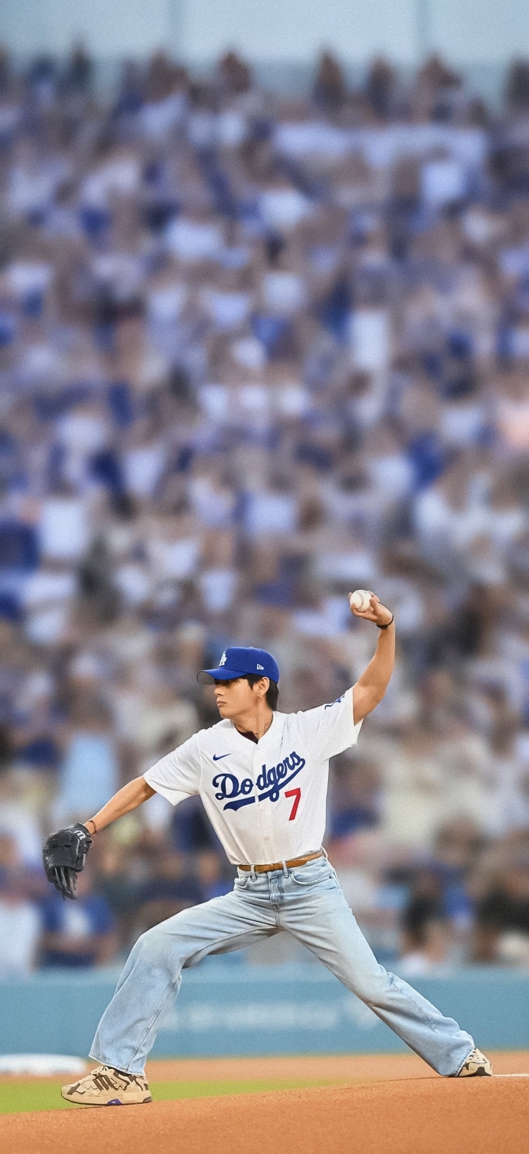Taehyung Dodgers Düğmeli Forma STOKTA