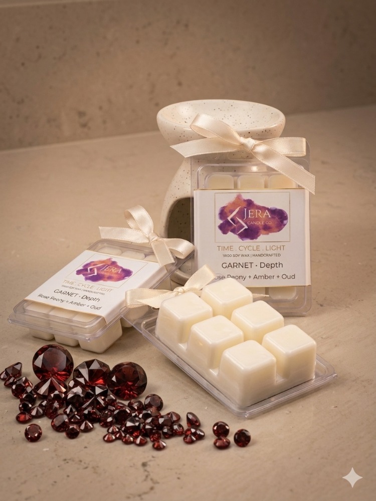 Jera GARNET Soya wax Melt (6'lı) - Rose Peony & Amber Kokulu Doğal Mum Tablet