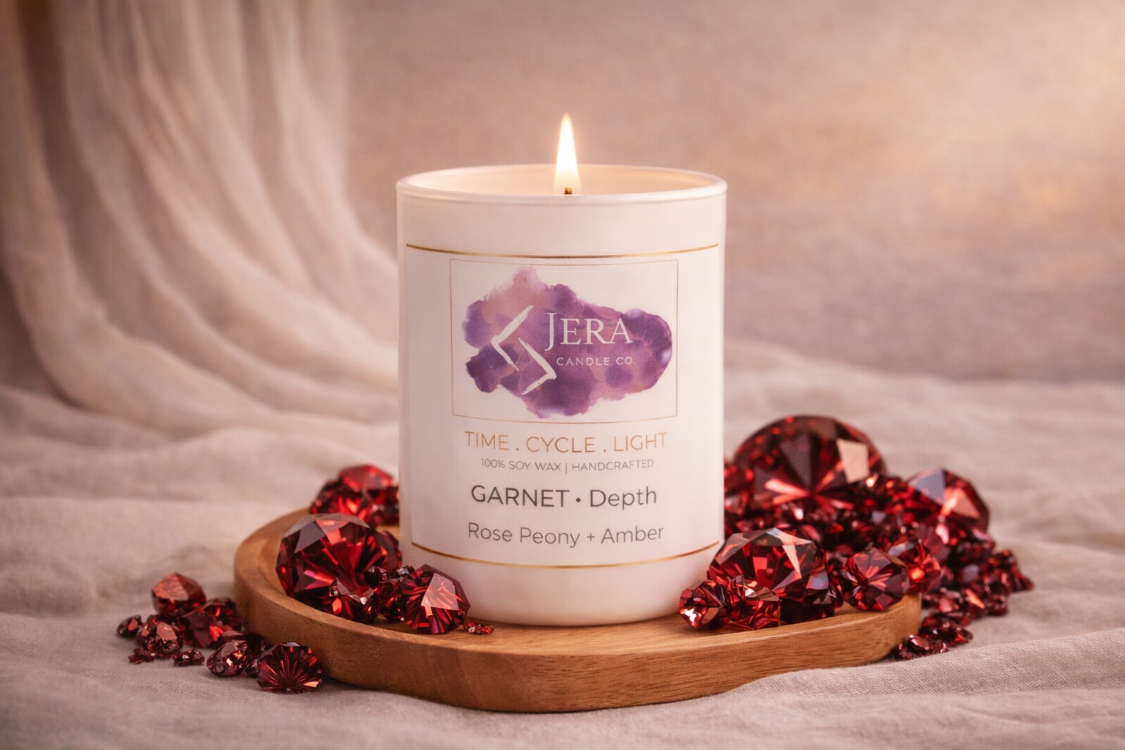 GARNET - Depth | Rose Peony + Amber | %100 Doğal Soya ve Hindistan Cevizi Mum