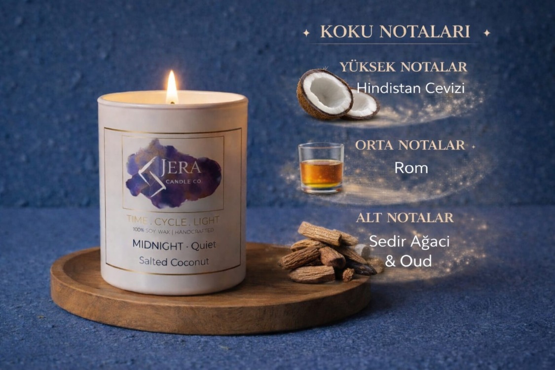 MIDNIGHT - Quiet | Salted Coconut | %100 Doğal Soya ve Hindistan Cevizi Mum