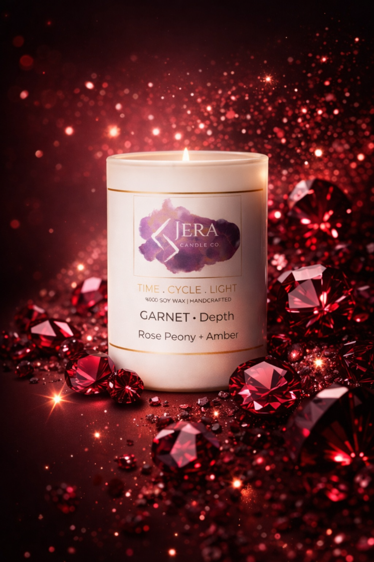 GARNET - Depth | Rose Peony + Amber | %100 Doğal Soya ve Hindistan Cevizi Mum