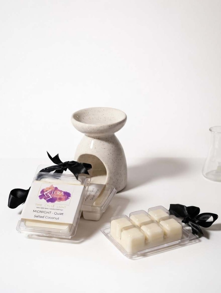 Jera MIDNIGHT Soya wax Melt (6'lı) - Salted Coconut & Oud Kokulu Doğal Mum Tablet
