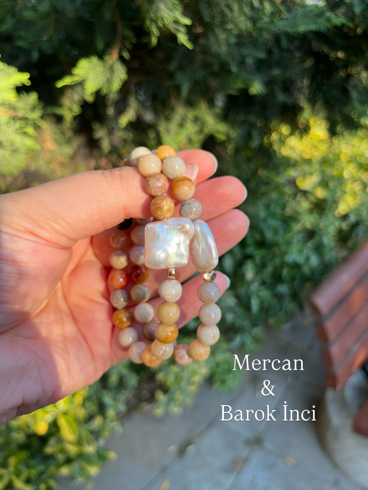 Mercan & Barok İnci | Bileklik