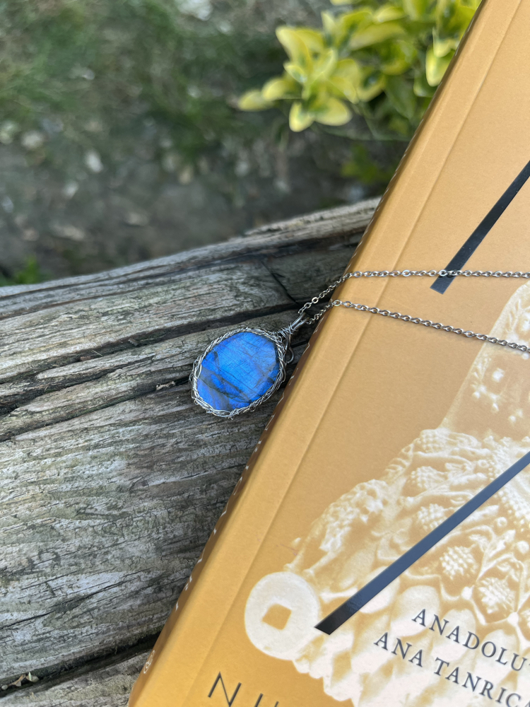 Blue Rose Labradorit Kolye | Çelik